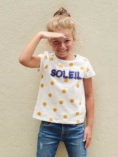 Meisjesshirt met bloemenmotief en gezichtje  - vertbaudet enfant