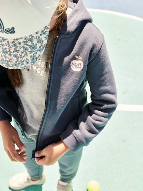 Sportieve meisjessweater met rits en capuchon. blauw - vertbaudet enfant 