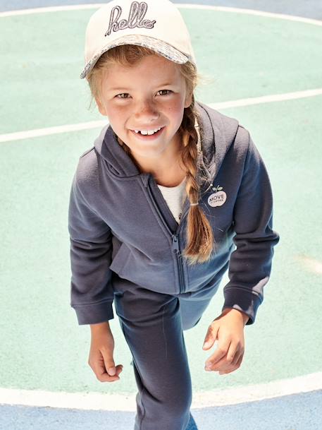 Sportieve meisjessweater met rits en capuchon. blauw - vertbaudet enfant 