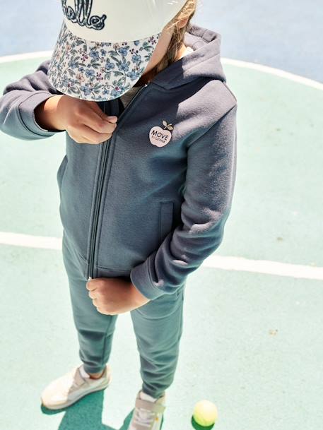 Sportieve meisjessweater met rits en capuchon. blauw - vertbaudet enfant 