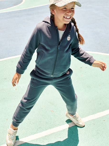 Sportieve meisjessweater met rits en capuchon. blauw - vertbaudet enfant 