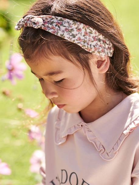 Set van 2 bedrukte hoofdbanden voor meisjes nude+rozen - vertbaudet enfant 