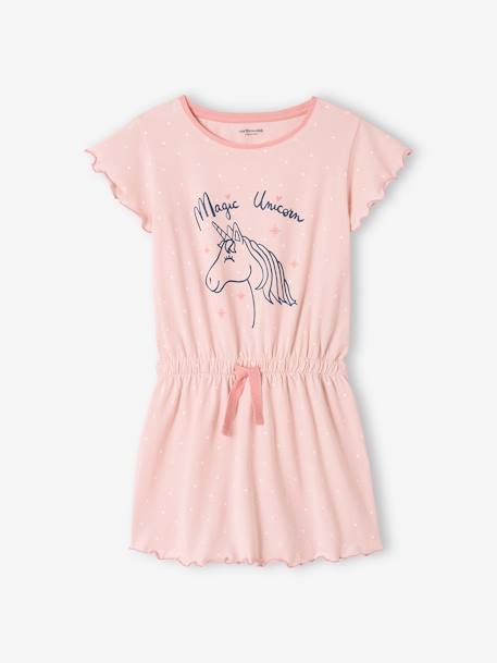 Nachthemd voor meisjes eenhoorn lichtroze - vertbaudet enfant 