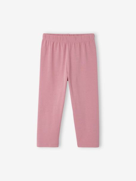 Set van 2 leggings meisje tot halverwege de kuit gemêleerd grijs+smaragdgroen+zachtpaars - vertbaudet enfant 