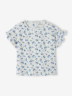 Baby-Baby T-shirt met bloemen in pointelle-breisel