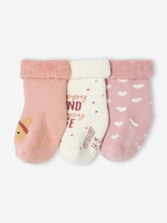 Baby-Sokken, kousen-Set van 3 paar meisjessokken met hartjes en konijnen