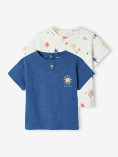 Set van 2 T-shirts 'zon' voor uw baby, met korte mouwen  - vertbaudet enfant