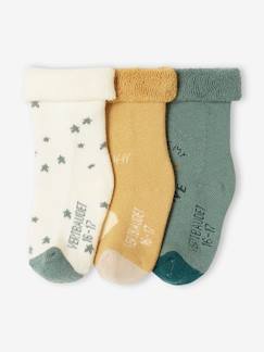 -Set van 3 paar sokjes met sterren, wolk en zon voor meisjesbaby's