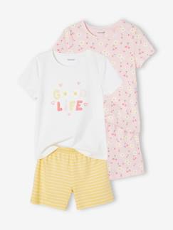 Set van 2 pyjamashorts met bloemen- en kersenprint voor meisjes Basics  - vertbaudet enfant