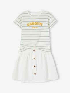 Meisje-Rok-Set T-shirt en rok van katoengaas voor meisjes