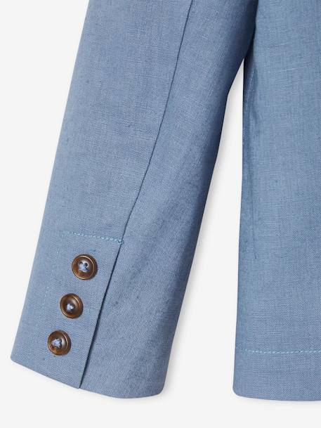 Feestelijk jasje voor jongens van katoen/linnen beige+blauw+donker marineblauw+lichtbeige+saliegroen - vertbaudet enfant 
