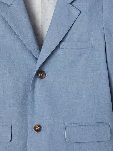 Feestelijk jasje voor jongens van katoen/linnen beige+blauw+donker marineblauw+lichtbeige+saliegroen - vertbaudet enfant 