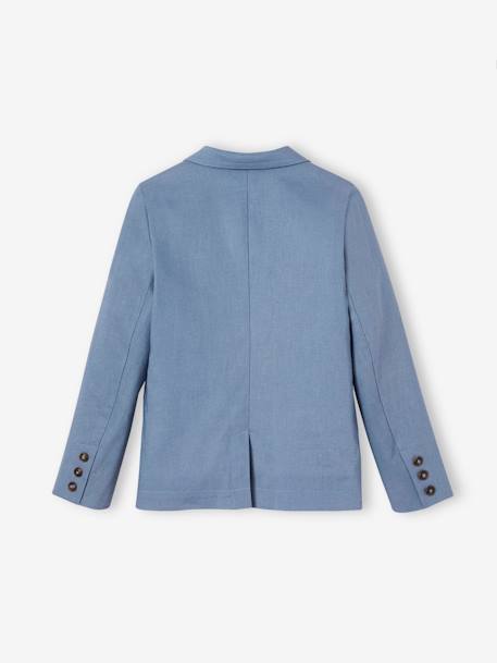 Feestelijk jasje voor jongens van katoen/linnen beige+blauw+donker marineblauw+lichtbeige+saliegroen - vertbaudet enfant 