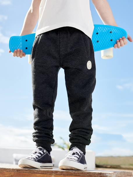 Joggingbroek van molton jongens dennen+donker leisteenblauw+gemêleerd zwart+grijs+marineblauw, gechineerd+middenblauw+oker+zwart - vertbaudet enfant 