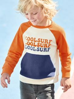 Jongens-Trui, vest, sweater-Sweatshirt "cool surf" voor jongens met colorblock effect