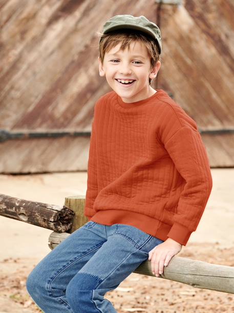 Gewatteerd jongenssweater terracotta - vertbaudet enfant 
