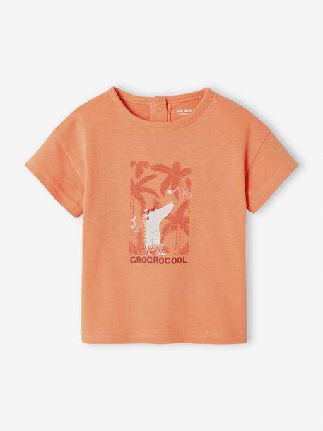 Babyshirt 'croco' met korte mouwen sinaasappel - vertbaudet enfant 