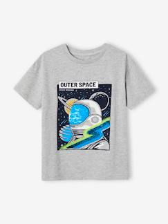 Jongens-T-shirt, poloshirt, souspull-T-shirt-T-shirt met lovertjes en astronautenmotief