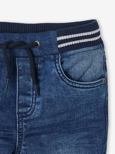 Rechte fleecebroek jongens denim look DARK GROSS+denim grijs+double stone+gebleekt denim+STONE MIDDEN+zwart denim - vertbaudet enfant 