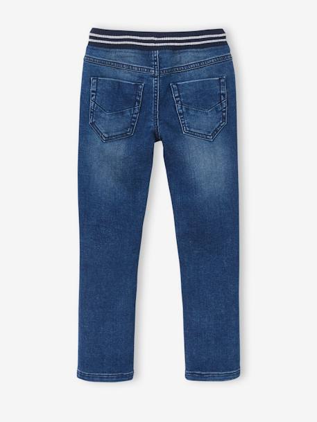 Rechte fleecebroek jongens denim look DARK GROSS+denim grijs+double stone+gebleekt denim+STONE MIDDEN+zwart denim - vertbaudet enfant 