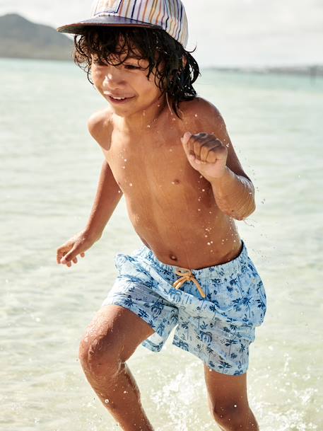 Bedrukte jongenszwemshort hemelsblauw - vertbaudet enfant 