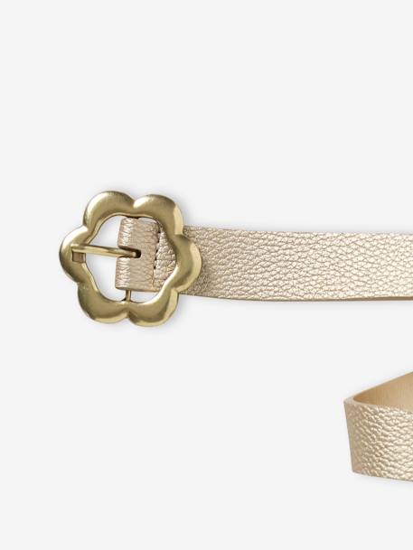 Gouden meisjesriem met bloemen iriserend beige - vertbaudet enfant 