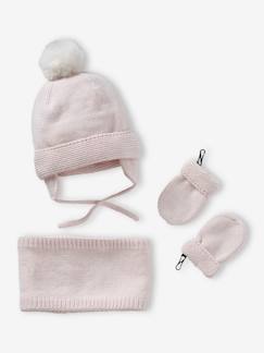 Baby-Accessoires-Muts sjaal handschoenen-Set van babymeisjes muts + snood + wanten