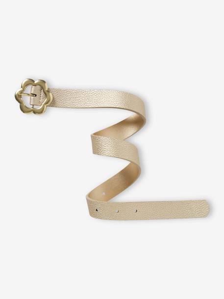 Gouden meisjesriem met bloemen iriserend beige - vertbaudet enfant 