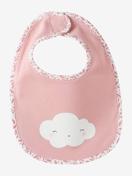 Set van 7 babyslabbetjes beige, bedrukt+blauwgroen+Egel+jungle wit+lichtroze+touw - vertbaudet enfant 