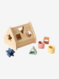 Speelgoed-Driehoek van inzetvormen in hout en silicone