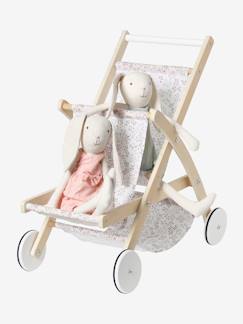 Speelgoed-Dubbele kinderwagen pop van FSC®-hout