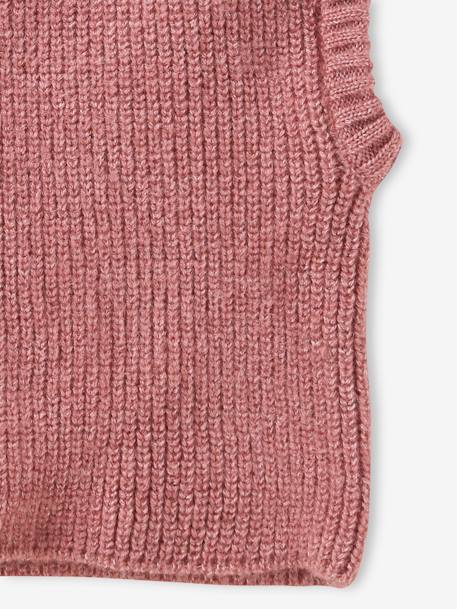 Ribgebreide bivakmuts voor meisjes zachtpaars - vertbaudet enfant 