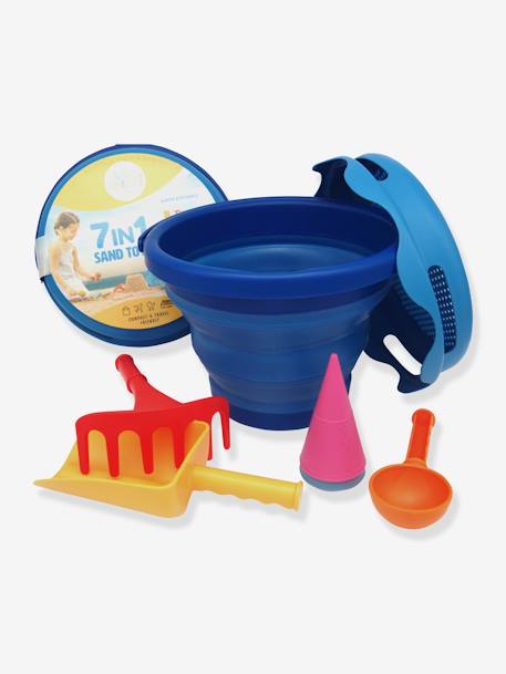 Set van 7 strandspellen COMPACTOYS blauw+geel+rood - vertbaudet enfant 