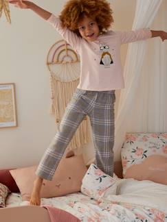 Meisje-Meisjespyjama in supercat tricot en flanel