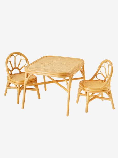 Set met 2 stoelen en tafel in rotan hout - vertbaudet enfant 