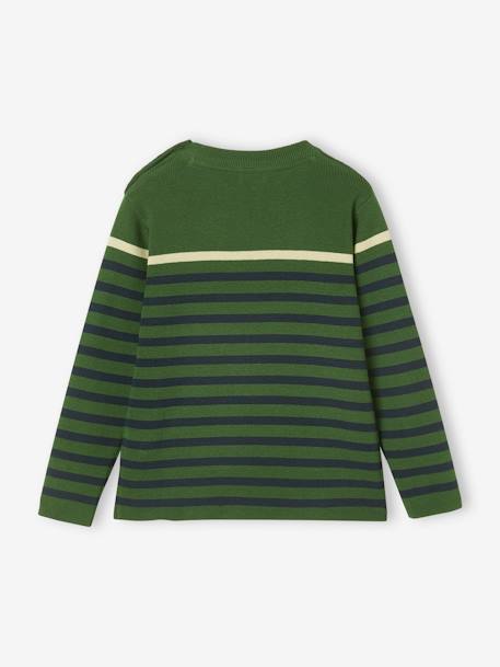 Gestreepte jongenstrui ecru+GESTREEPT MARINEBLAUW OKERGEEL+groen+Marine en ivoor gestreepte sal - vertbaudet enfant 