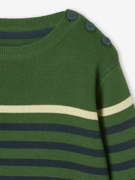 Gestreepte jongenstrui ecru+GESTREEPT MARINEBLAUW OKERGEEL+groen+Marine en ivoor gestreepte sal - vertbaudet enfant 