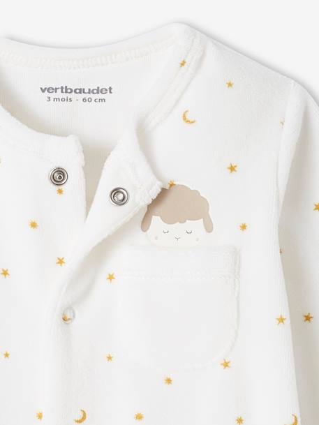 Slaappakje schaap voor baby's van fluweel eenvoudige opening ecru - vertbaudet enfant 