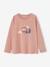 Shirt met girly motief en fantasie details oudroze - vertbaudet enfant 