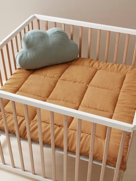 Effen bi-materiaal vloermat / boxkleed indigoblauw+okergeel+olijf+taupe+terracotta+vanille - vertbaudet enfant 