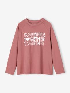 Sportief Together meisjes-T-shirt met lange raglanmouwen en een glanzend patroon  - vertbaudet enfant