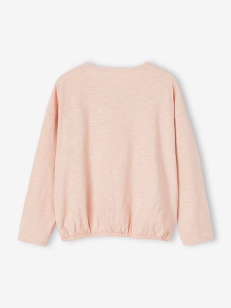 Elastisch sportief T-shirt voor meisjes met lange mouwen roze (poederkleur) - vertbaudet enfant 