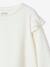 T-shirt BASICS met lange mouwen en ruches voor meisjes ecru+rozen - vertbaudet enfant 