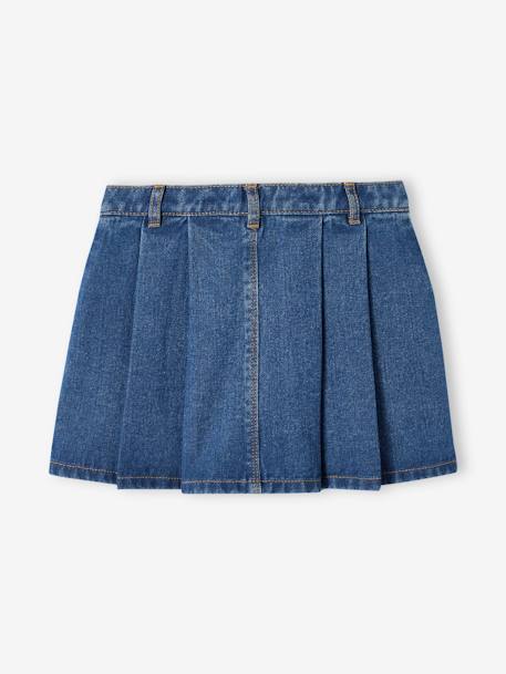 Meisjesplooirok van jeans denimgrijs+stone - vertbaudet enfant 
