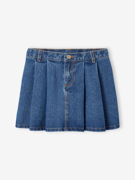 Meisjesplooirok van jeans denimgrijs+stone - vertbaudet enfant 