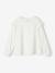 T-shirt BASICS met lange mouwen en ruches voor meisjes ecru+rozen - vertbaudet enfant 