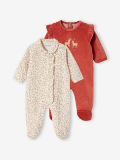 Baby-Pyjama, surpyjama-Set van 2 fluwelen slaappakjes voor meisjes