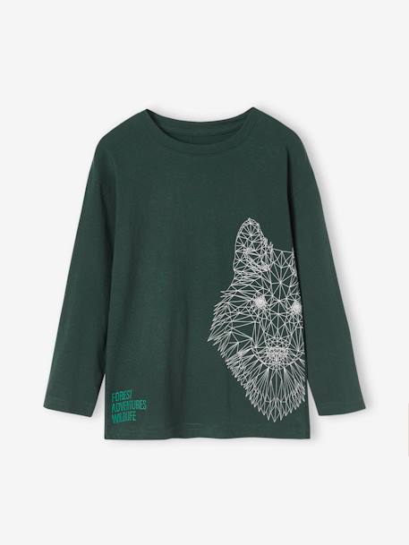 Jongensshirt met grappig dierenmotief dennen+petrolblauw+wit - vertbaudet enfant 