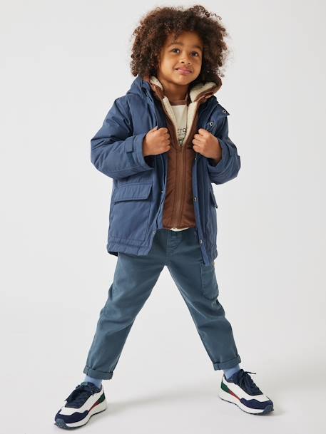 3-in-1-parka voor baby met afneembaar vest kaki+korstmos+Marinegrijs+pecannoot - vertbaudet enfant 