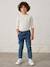 Makkelijk aan te trekken jongensbroek van molton met denim-effect lichtgrijs denim+stone - vertbaudet enfant 